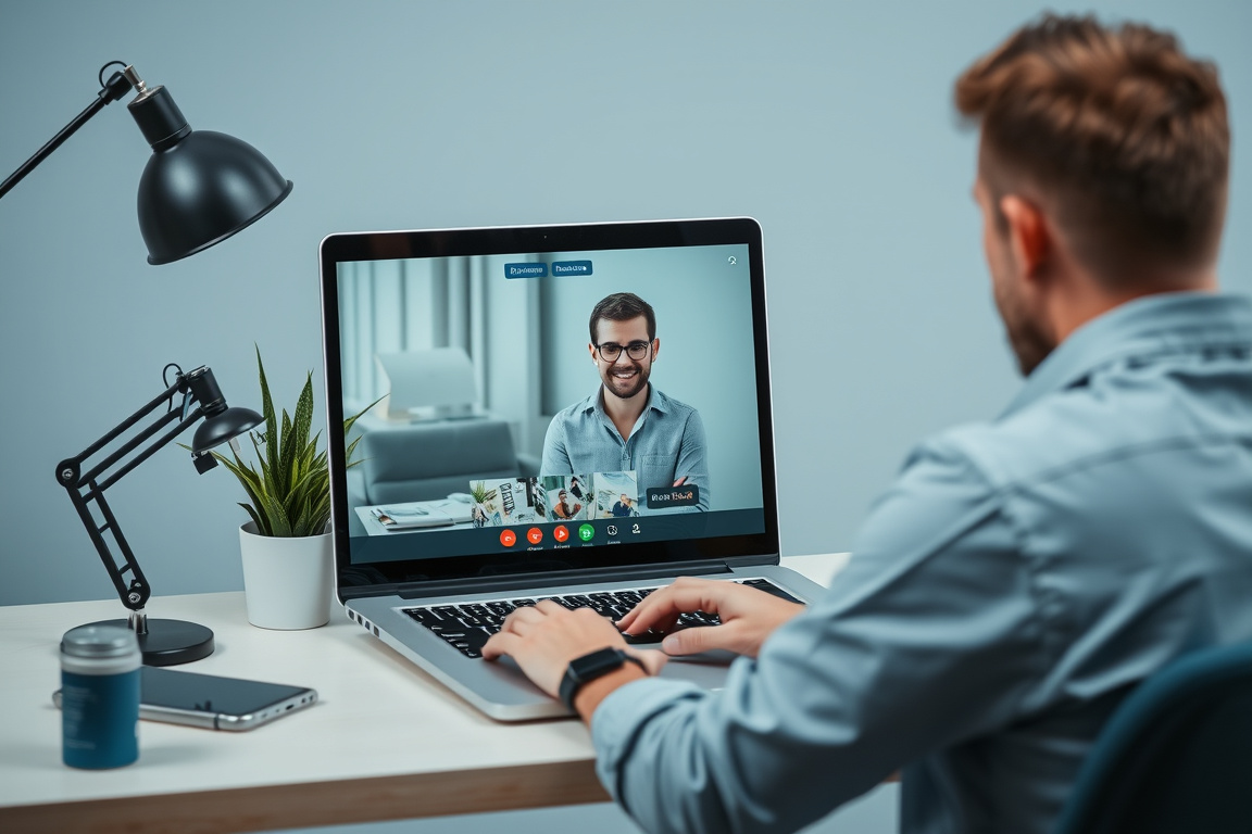 Freelancer having a video call with a client